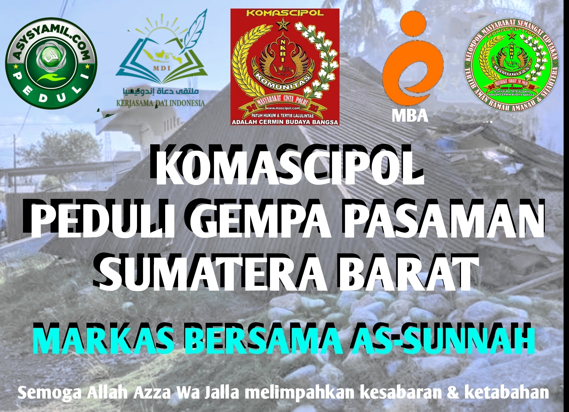 Ketua Harian Komascipol Pimpin dan Bergabung Dengan Relawan Posko As Sunnah Guna Meringankan Beban Warga Korban Gempa Sumatra Barat